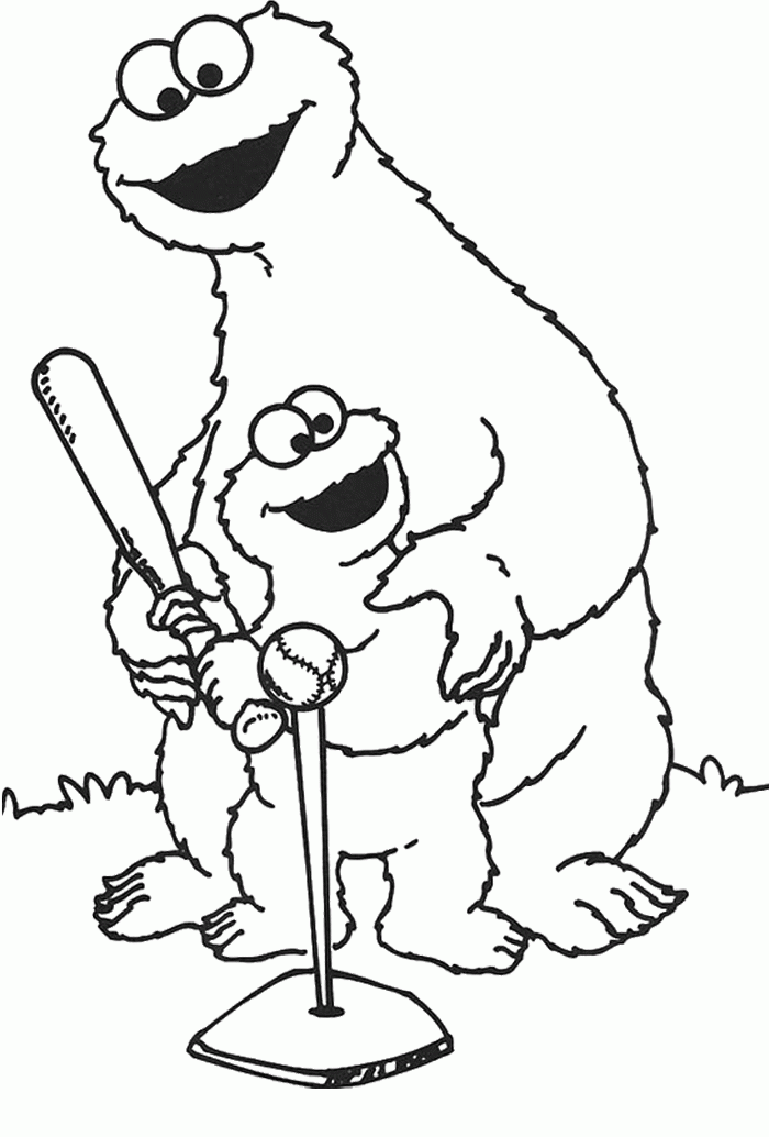 Plansa de colorat cu Cookie Monster 40 35
